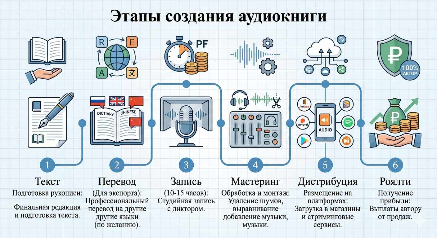 Этапы создания аудиокниг