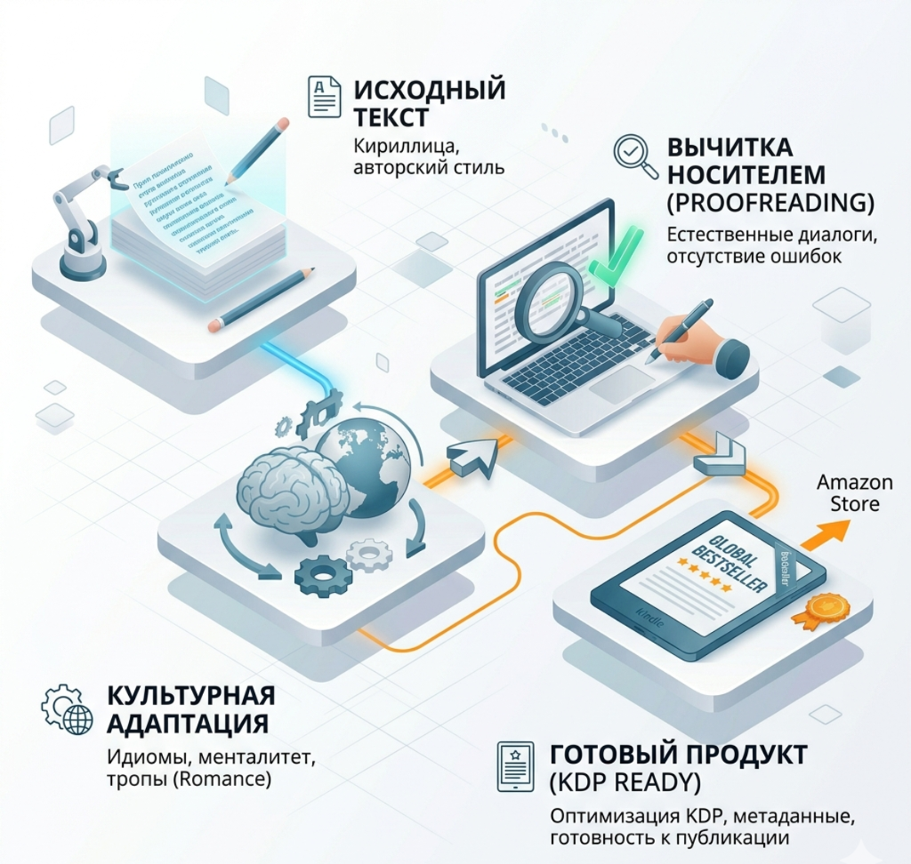 Инфографика: подготовка книги к публикации на Amazon